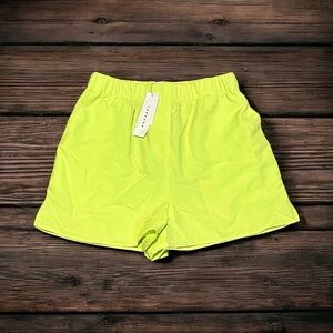 New Topshop neon yellow running shorts